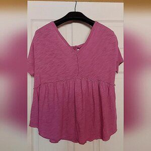 American Eagle Tie Back Peplum Top Cottagecore Boho Babydoll Medium